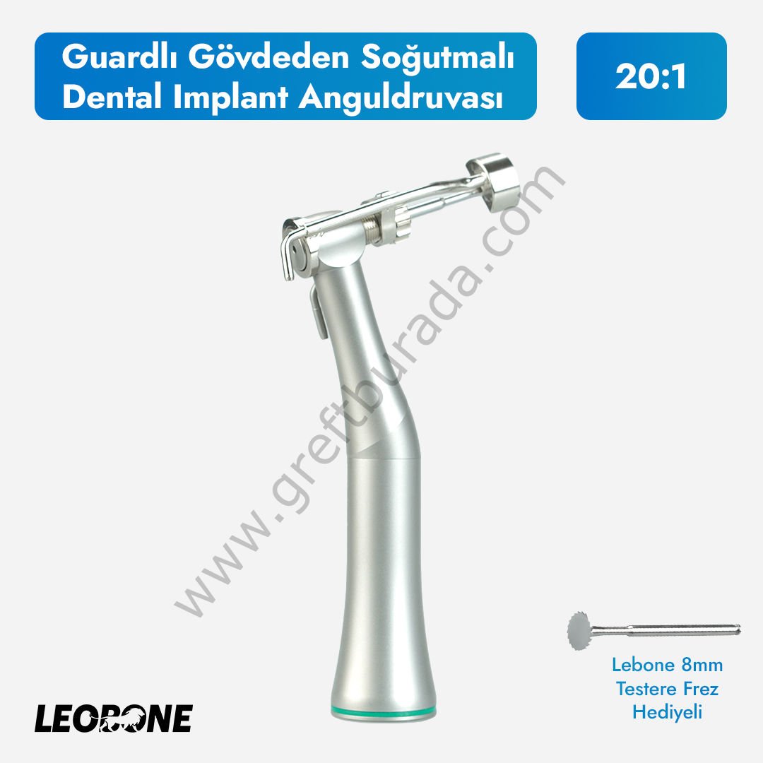 Guardlı Cerrahi İmplant Anguldurvası | Gövdeden Soğutmalı - Işıksız