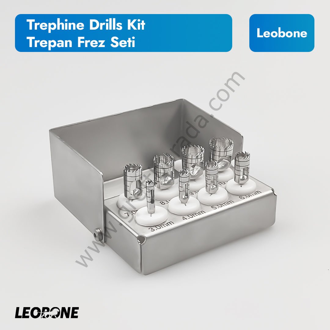 Trephine Drills Kit/ Trepan Frez Seti Gümüş