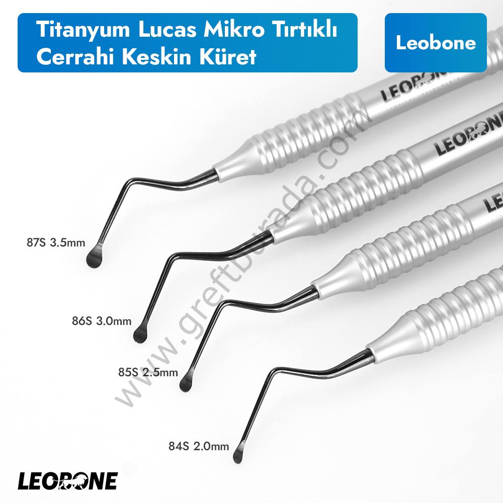 Titanyum Lucas Cerrahi Keskin Küretler (Mikro Serrated/Tırtıklı)