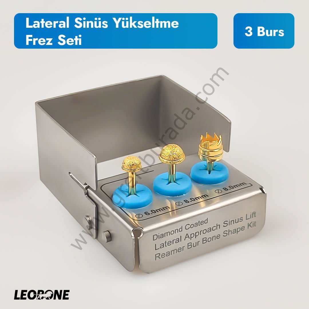 Lateral Sinüs Yükseltme Frez Seti 3 Pcs