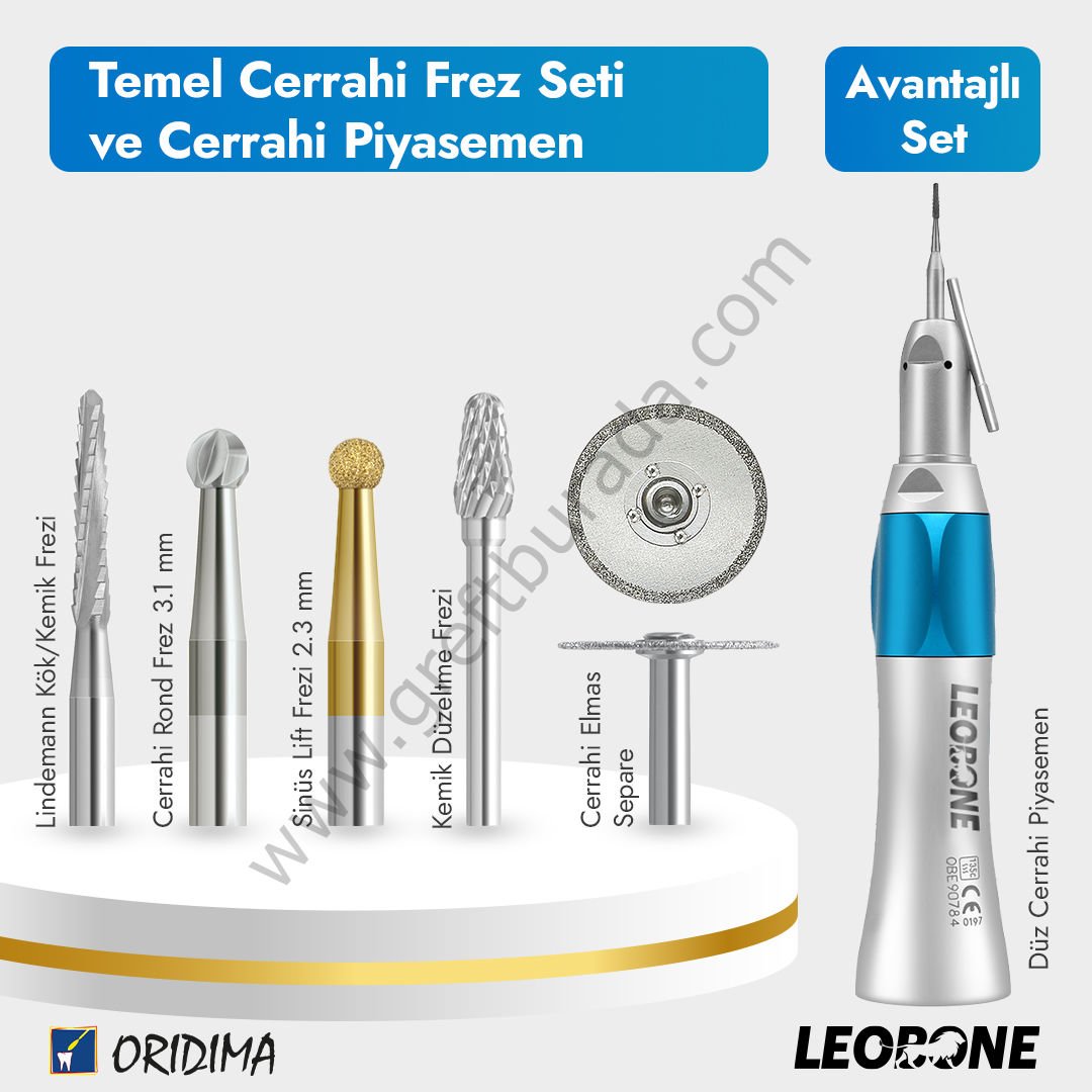 Temel Cerrahi Frez Seti + Cerrahi Piyasemen Düz Cerrahi Piyasemen