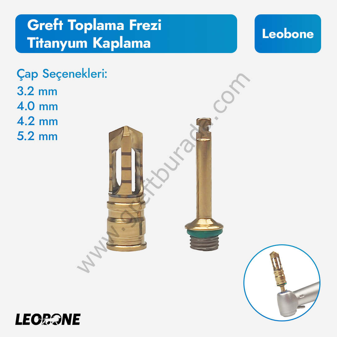 Greft Toplama Frezi - Titanyum Kaplama 4.0 mm
