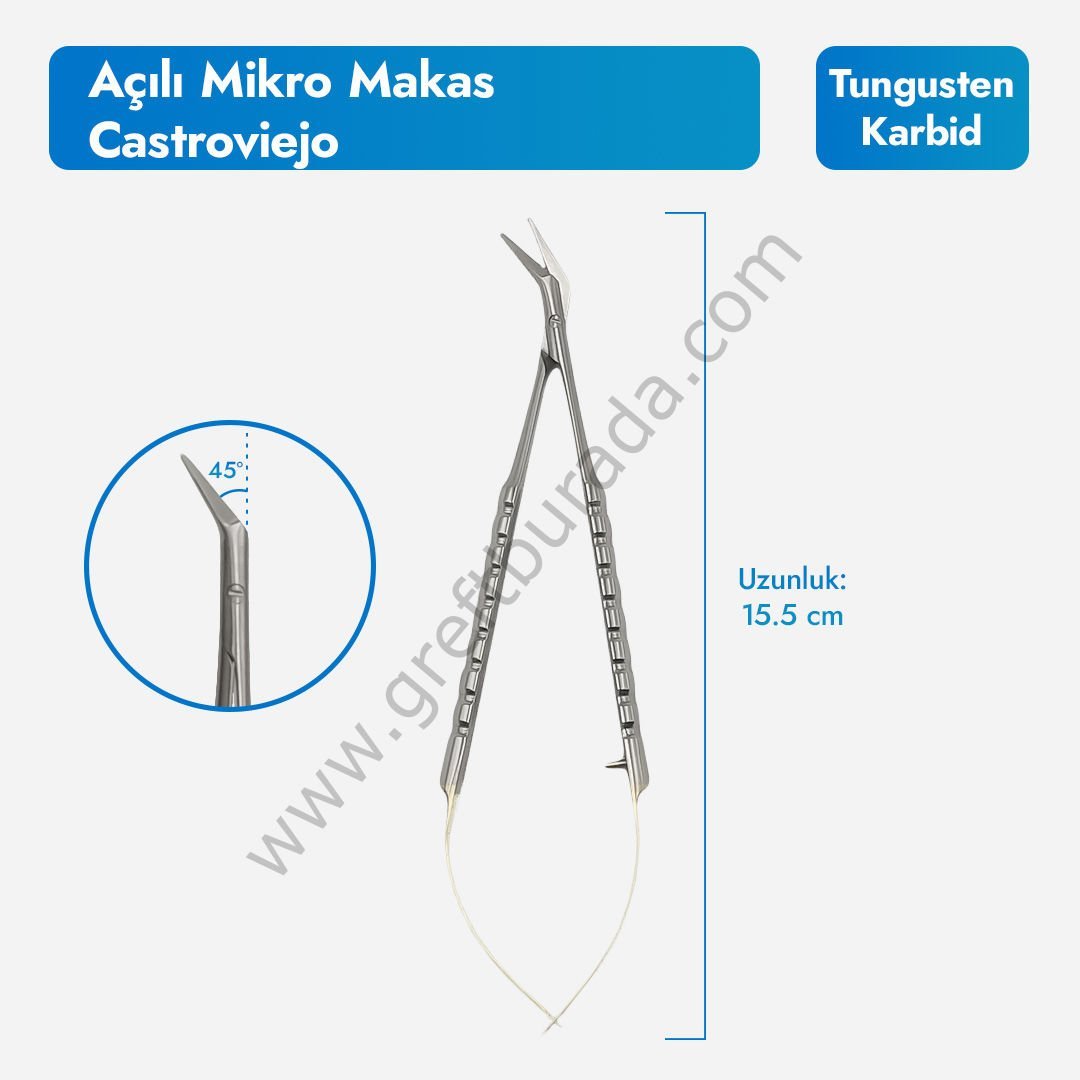 Açılı Mikro Makas Tungsten Karbid