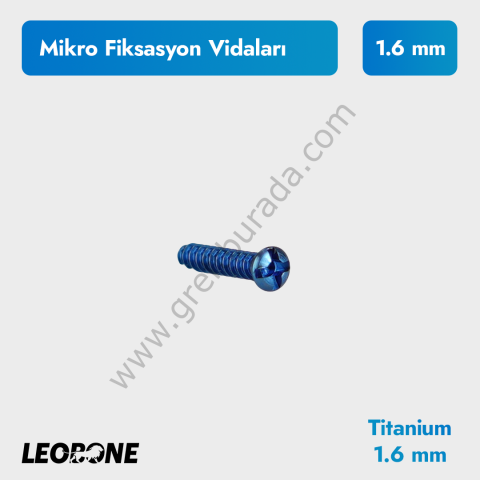 Refil Titanyum Mikro Fiksasyon Vidaları 1.6 mm