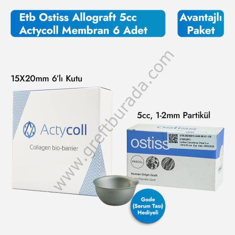 ETB Allogreft 5cc + Actycoll Kolajen Membran 15X20 6'lı Kutu