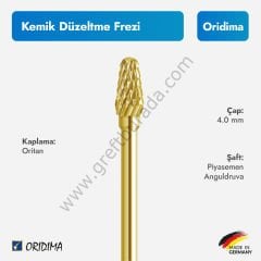 Oridima Kemik Düzeltme Frezi (Bone Shaper) (Anguldruva/Piyasemen) Anguldruva - T-Oritan Kaplı/Sarı