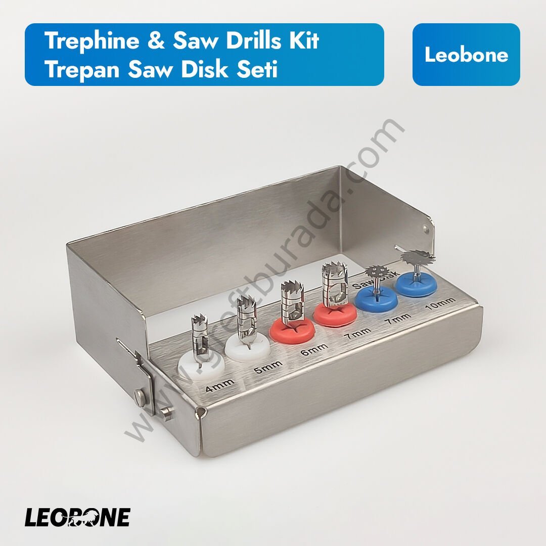 Dental Trepan Saw Disk Seti | Cerrahi Testere Disk ve Trepan Frez Seti
