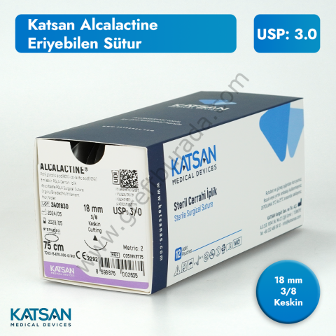 Katsan Alcalactine PGLA Cerrahi İplik – USP 3.0