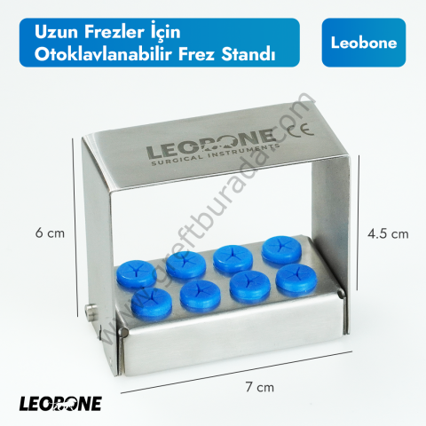 Metal/Otoklavlanabilir Frez Standı - 8 Frez Kapasiteli