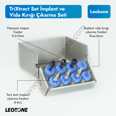 Leobone TriXtract Set – İmplant ve Vida Kırığı Çıkarma Seti