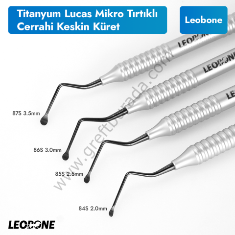 Titanyum Lucas Cerrahi Keskin Küretler (Mikro Serrated/Tırtıklı)