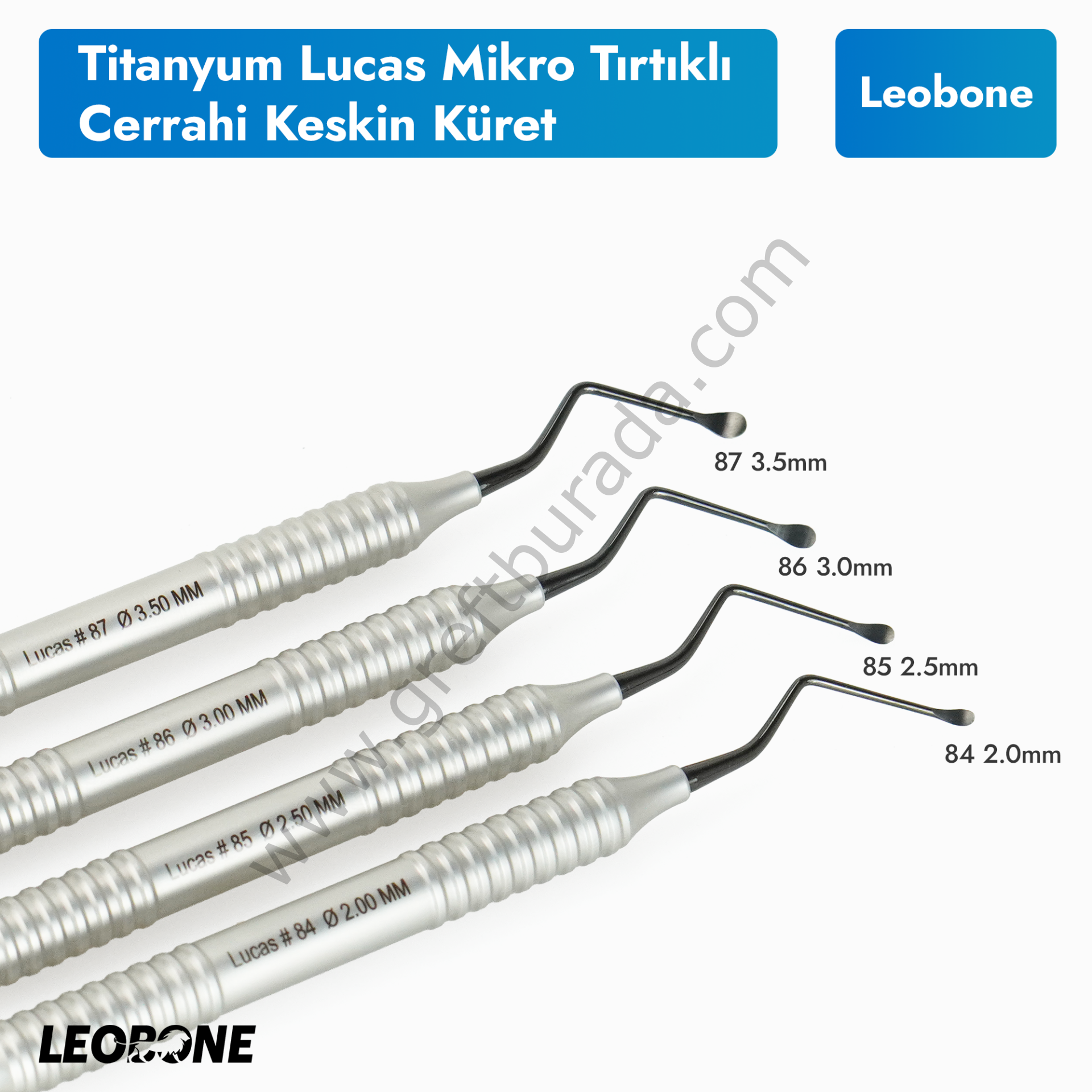 Titanyum Lucas Cerrahi Keskin Küretler