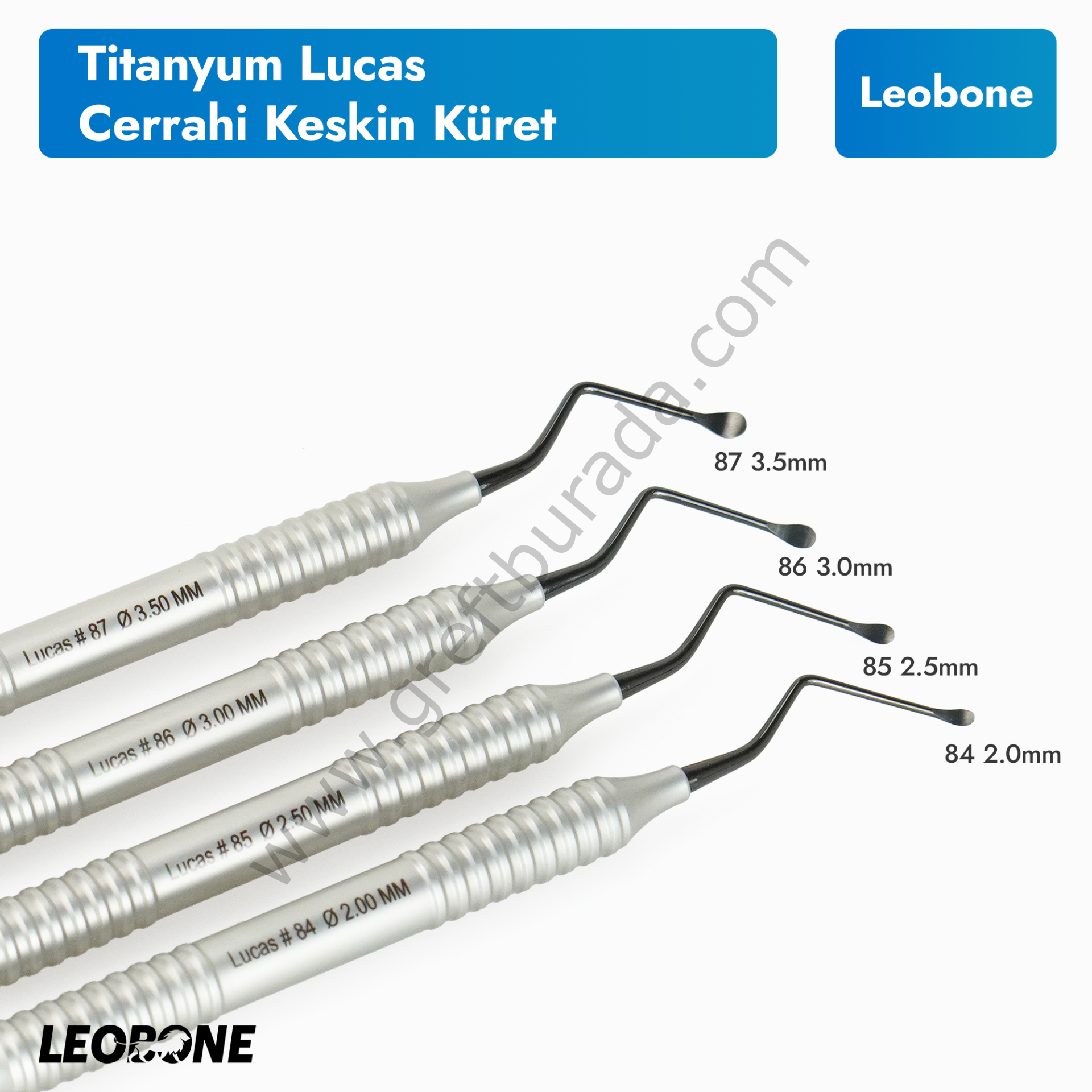 Titanyum Lucas Cerrahi Keskin Küretler