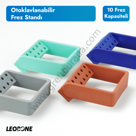 Leobone Otoklavlanabilir Frez Standı | 10’lu Kapasite
