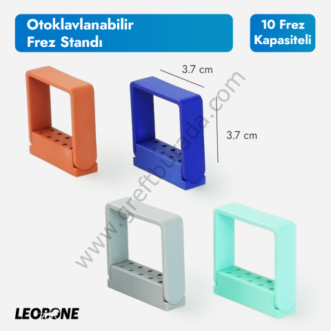 Leobone Otoklavlanabilir Frez Standı | 10’lu Kapasite