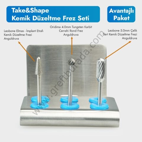 Take and Shape Kemik Düzeltme Frez Seti
