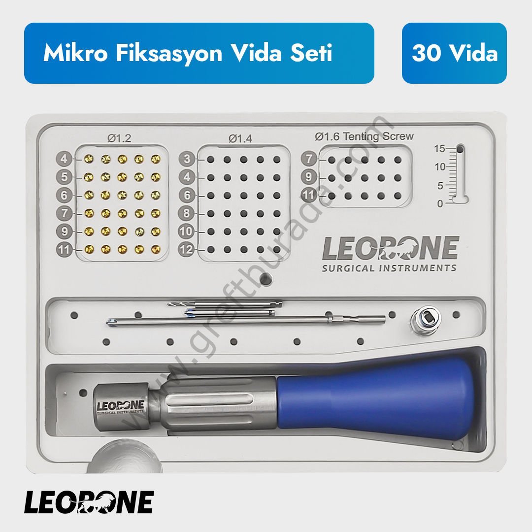 Mikro Fiksasyon Vida Seti (30 Vidalı Tam Set)