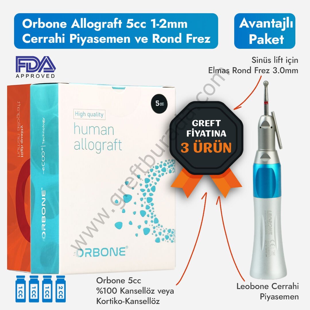 Orbone Allogreft | Leobone Cerrrahi Piyasemen | Elmas Rond Frez