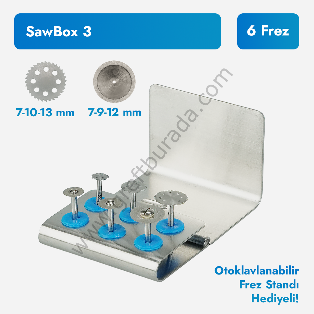 SawBox 3 Kemik Kesim Separe Frez Seti