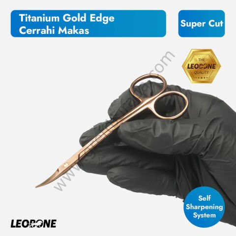 Gold Edge Titanium Cerrahi Makas Supercut - Gövdeden Eğimli