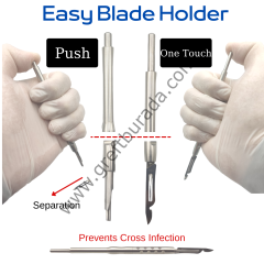 Leobone Bas-Çıkar Bistüri Sapı (Push to Remove)