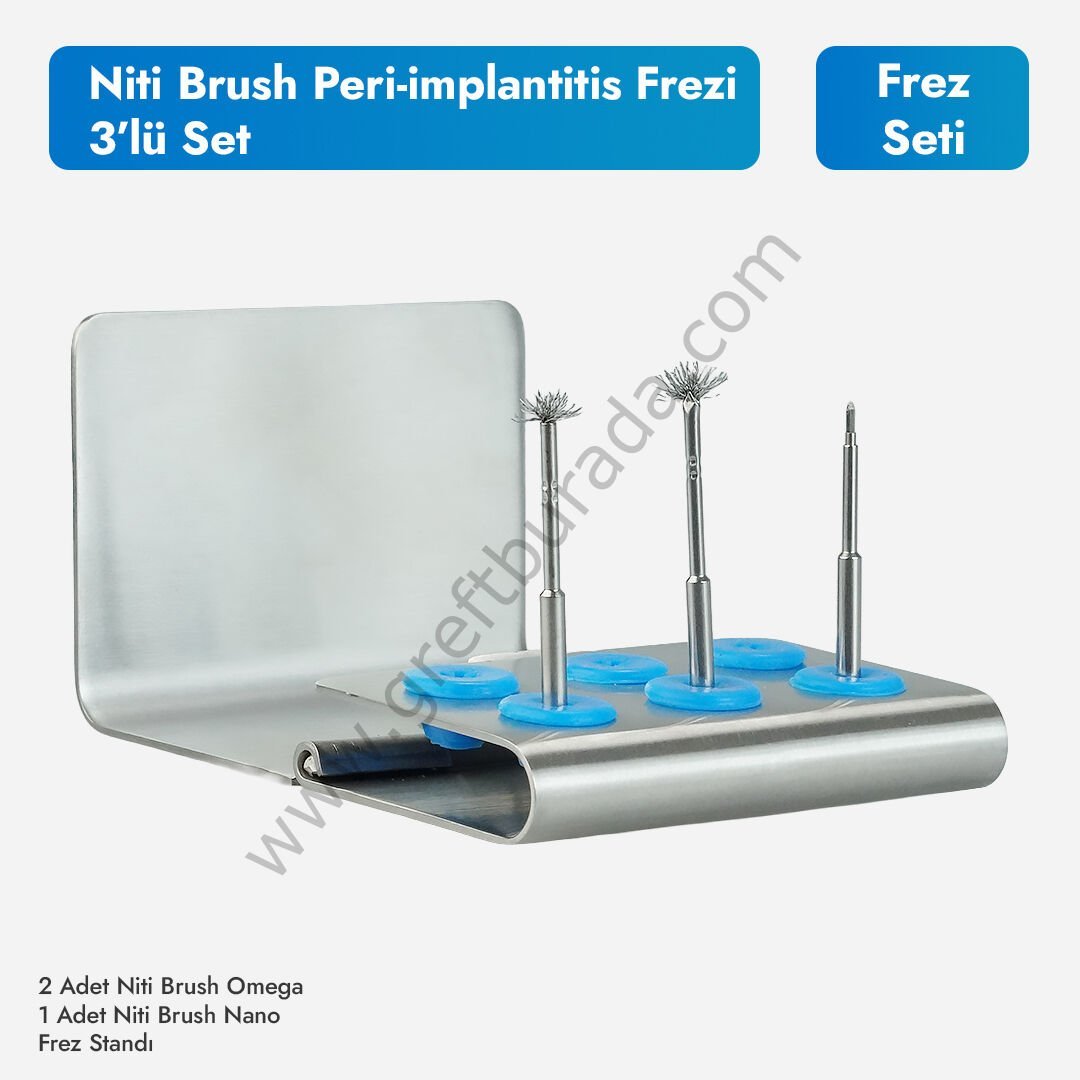Niti Brush Peri-implantitis Frez Seti | 3lü Paket