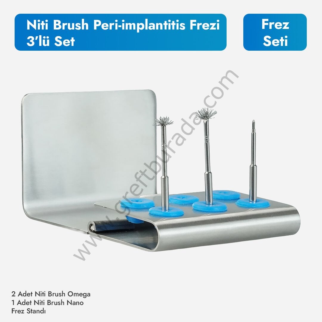 Niti Brush Peri-implantitis Frez Seti | 3lü Paket