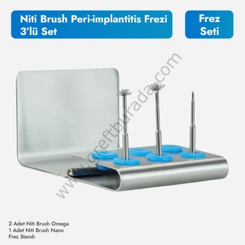 Niti Brush Peri-implantitis Frez Seti | 3lü Paket
