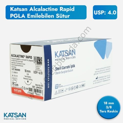 Katsan Alcalactine Rapid PGLA Emilebilen Sütur – USP 4.0