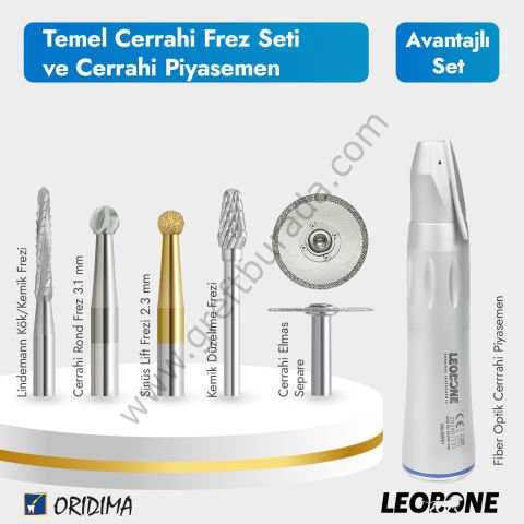 Temel Cerrahi Frez Seti + Cerrahi Piyasemen Düz Cerrahi Piyasemen