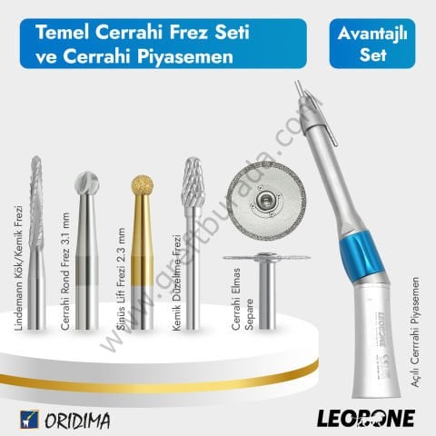 Temel Cerrahi Frez Seti + Cerrahi Piyasemen Fiberoptik Cerrahi Piyasemen