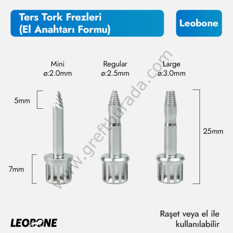Ters Tork İmplant Çıkarma Frezi | El Adaptörü Form
