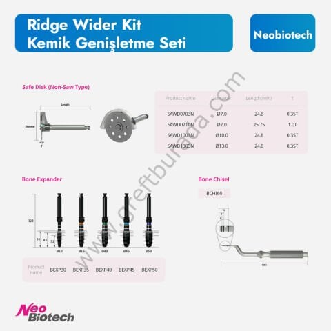 Neobiotech Ridge Wider Kit | Kemik Genişletme Seti