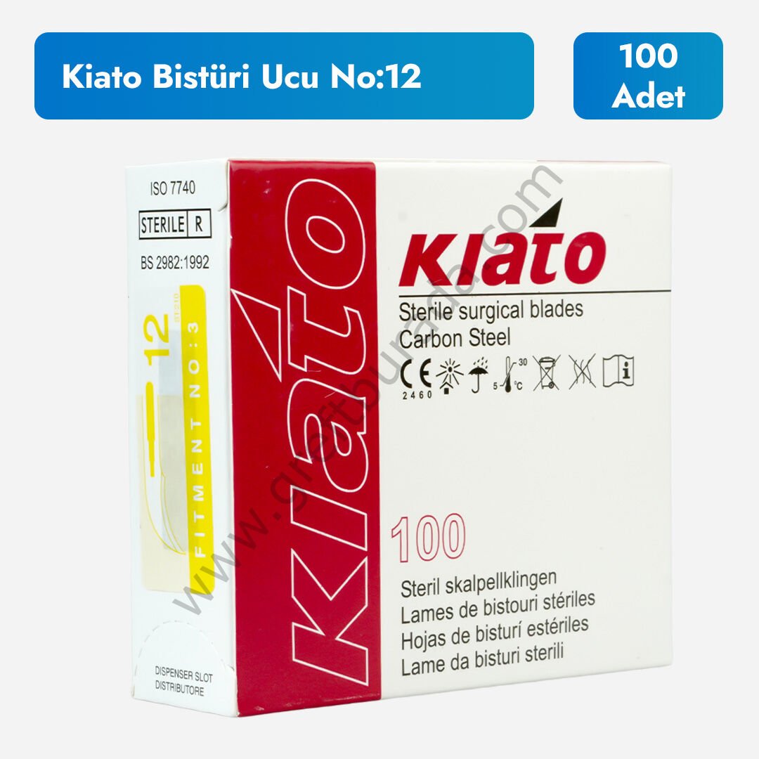 Kiato Bistüri Ucu | Steril Cerrahi Bıçak 100lü Kutu 12