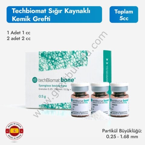 Techbiomat Sığır Kaynaklı Kemik Grefti | 2X2cc 1X1cc