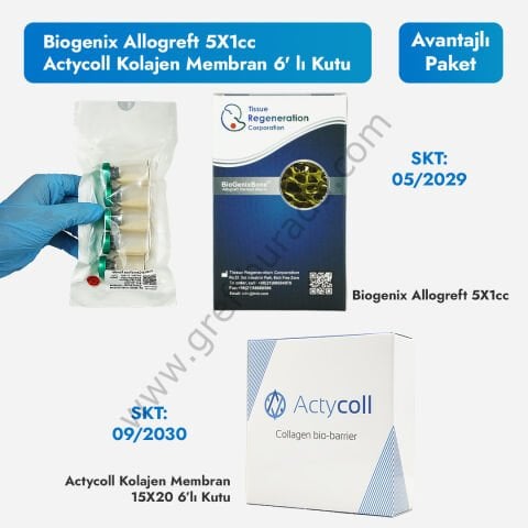 Biogenix Allogreft 5X1 cc + Actycoll Kolajen Membran 6' lı Kutu