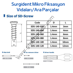 Surgident Mikro Fiksasyon Vidaları 1.4 mm Titanyum