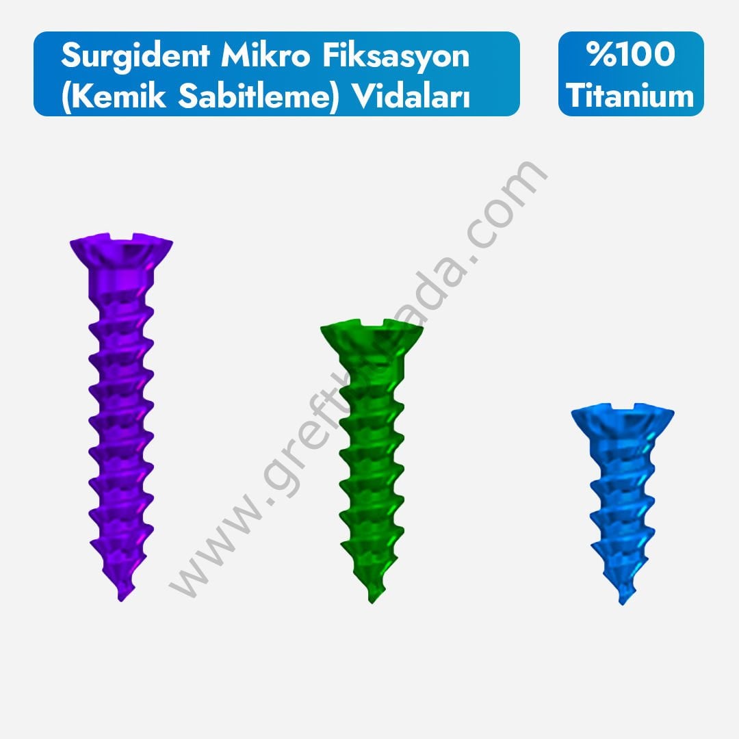 Surgident Mikro Fiksasyon Vidaları 1.4 mm Titanyum
