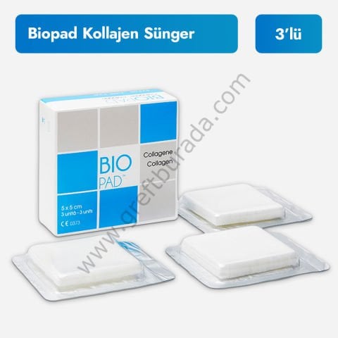 Biopad Kollajen Sünger - 5*5 cm -  3' lü Kutu