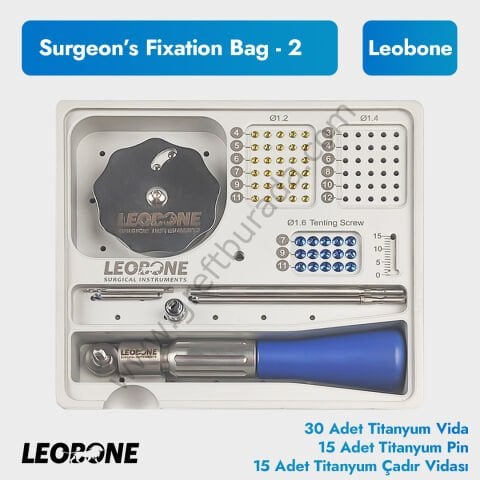 Surgeon Fixation Bag-2 Titanyum Mikro Vida - Membran Sabitleme Pini - Çadır Vidası Seti
