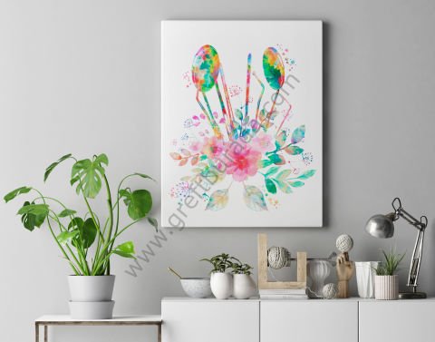Dental Tablo - WATERCOLOR INSTRUMENTS 40X60 CM KANVAS TABLO