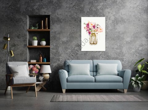 Dental Tablo - GOLDEN TOOTH 40X60 CM KANVAS TABLO