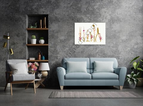 Dental Tablo - GOLDEN DENTAL INSTRUMENTS 40X60 CM KANVAS TABLO