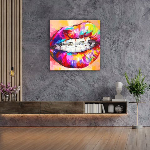 Dental - Tablo TOOTH BRACES 50*50 Kanvas Tablo
