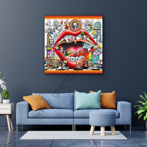 Dental - LOONEY DENTISTRY 50*50 CM KANVAS TABLO