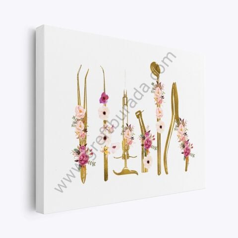 Dental -Tablo FLOWERS ÜÇLÜ SET