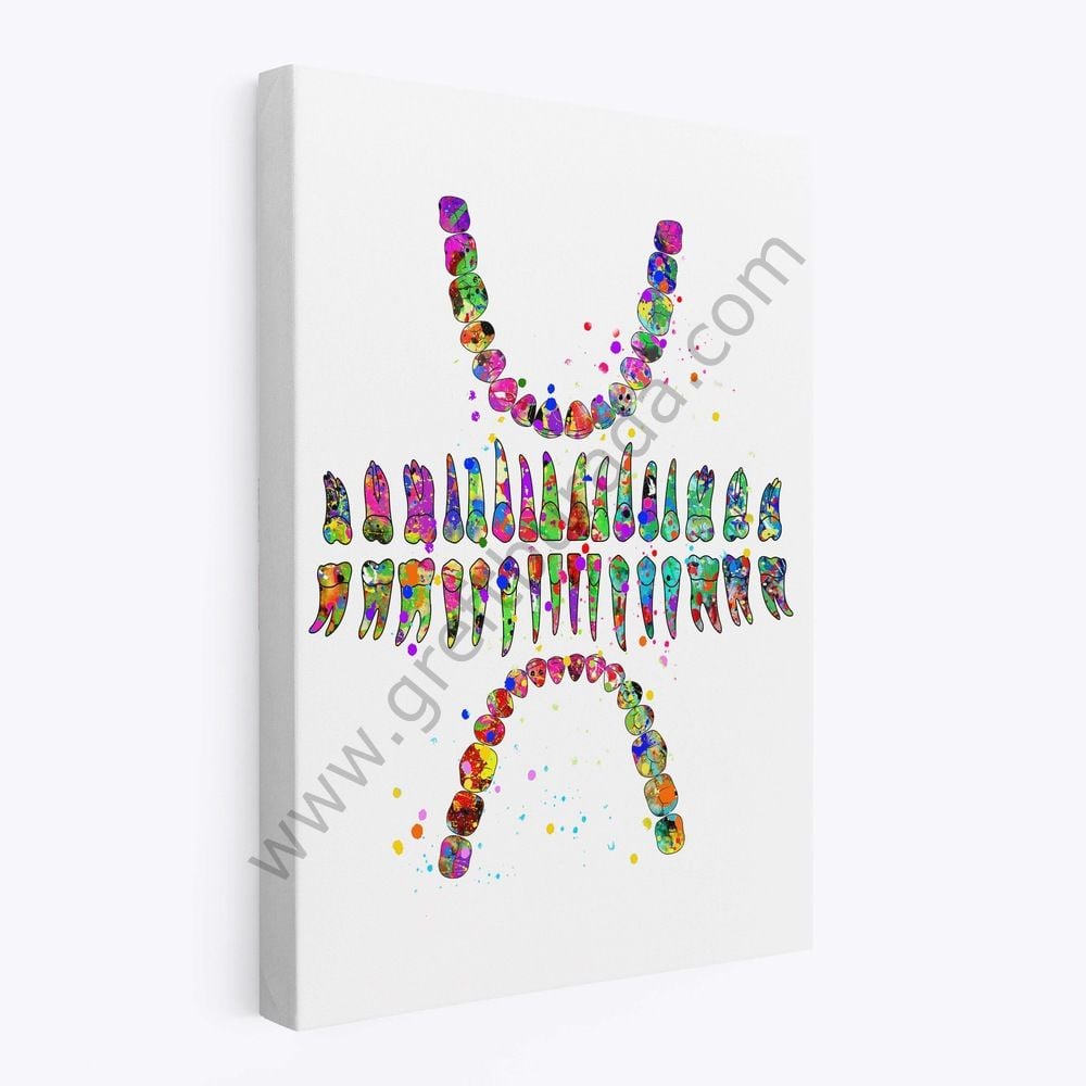 Dental -Tablo Teethset Kanvas Tablo