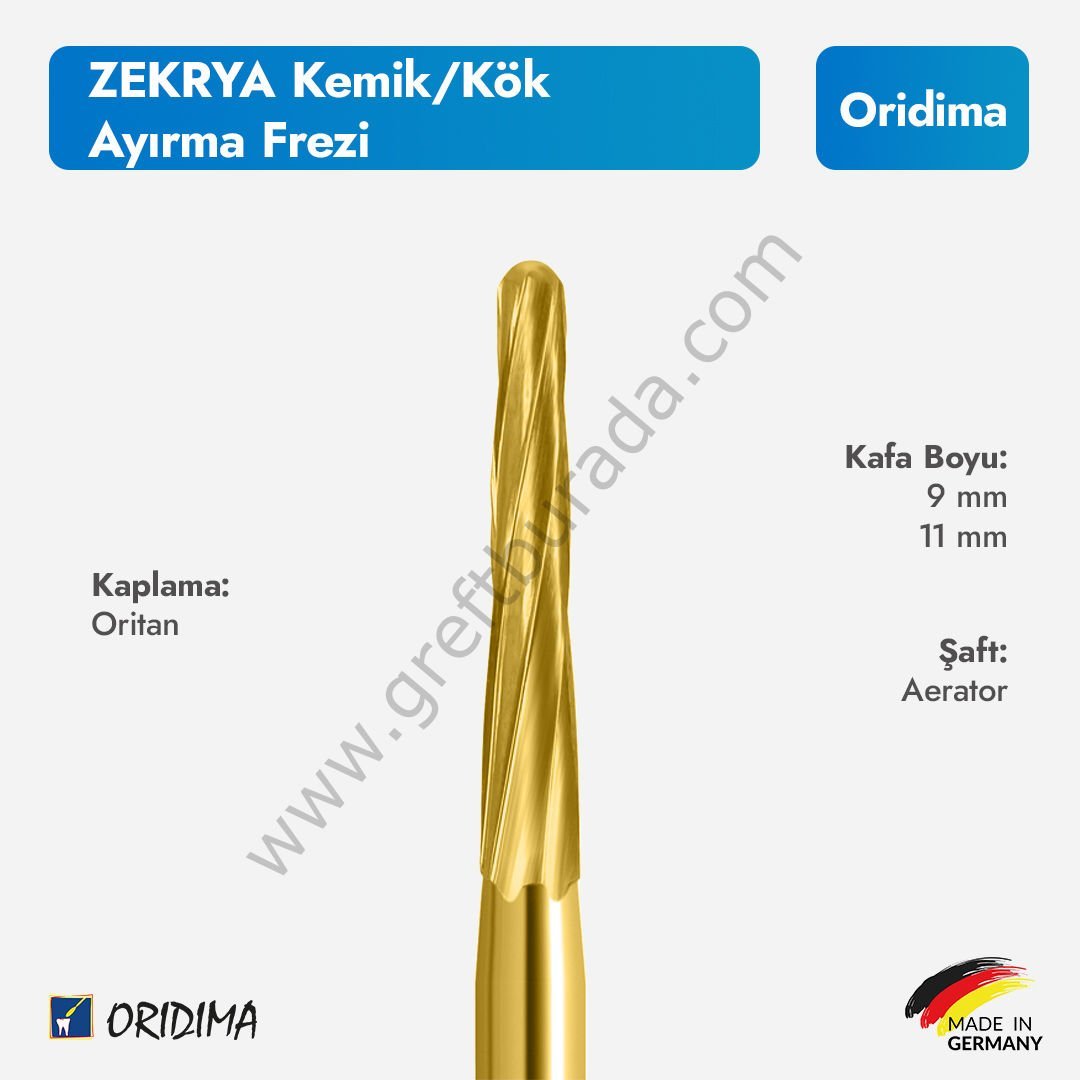 ORİDİMA ZEKRYA KEMİK/KÖK AYIRMA FREZİ(AERATOR)