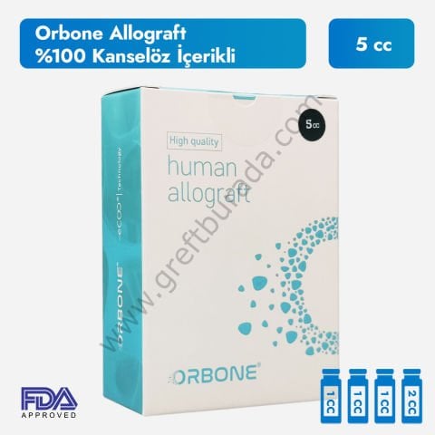 Orbone Allograft 5 cc (1-1-1-2) %100 Kanselöz İçerikli