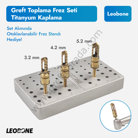 Greft Toplama Frezi - Titanyum Kaplama 4.0 mm
